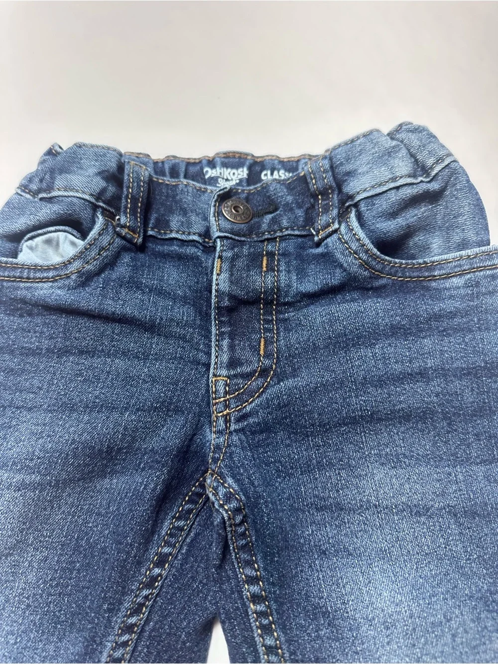 OshKosh B’gosh Classic 2T Dark Wash Straight Leg Jeans Elastic Waist